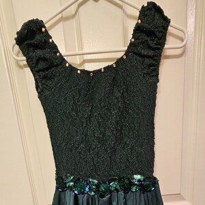 Green floral ballet dance costume